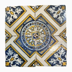 17th Century Portuguese Tiles, Set of 4