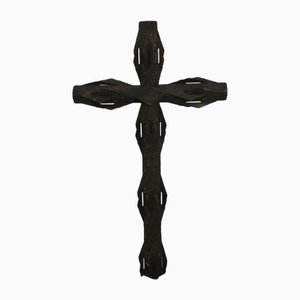 Italienische gotische Kruzifixskulptur aus Bronze, 1900er
