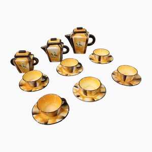 Art Deco Kaffeeservice aus Keramik von Carraresi Lucchesi, Italien, 1930er