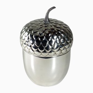 Italian Silver-Plated Acorn Ice Bucket by Teghini Firenze, 1970s