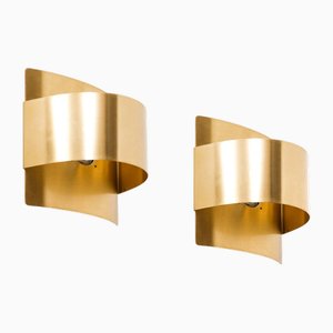 Vintage Scandinavian Brass Wall Lamps by Peter Celsing for Fagerhult, Sweden, 1960s, Set of 2
