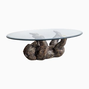 Mesa de centro Bear de bronce, años 70