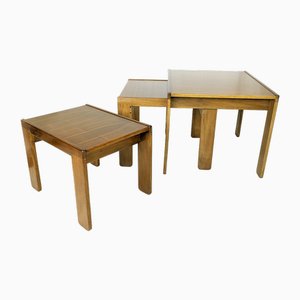 Model 777 Nesting Tables in Walnut by Afra and Tobia Scarpa for Cassina, 1967, Set of 3