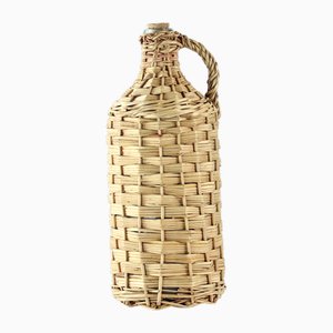 Vintage Demojohn Flasche aus gewebtem Korbgeflecht, Tschechoslowakei, 1950er