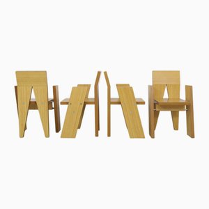 Dutch Architectural Chairs by Architect Kees Doornenbal, 1990s, Set of 4
