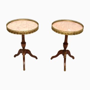 Tavolini da vino in marmo, Francia, anni '30, set di 2