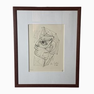 Jean Cocteau, Surrealist Face of Apollo, 1960s, Lithograph