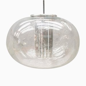 Eisglas Kugellampe von Doria Leuchten, 1960er
