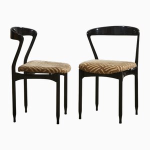 Ebonized Plywood Chairs attributed to Gigi Radice, 1956, Set of 2