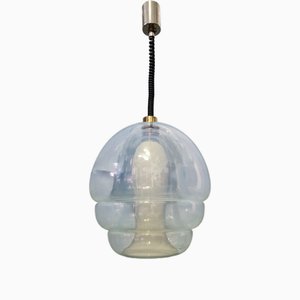 Lampe à Suspension Octopus en Verre Irisé et Laiton Carlo Nason pour Mazzega, 1950s