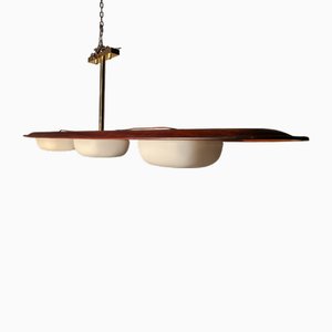 Pendant in Teak Bentwood and Glass from Reggiani, 1950s