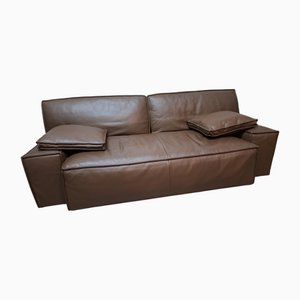 Myworld Sofa in Brown Leather by Philippe Stark for Cassina, 1980s