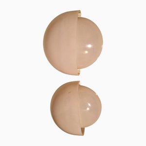 Große Mania Wandlampen aus Kunststoff von Vico Magistretti für Artemide, 1960er, 2er Set