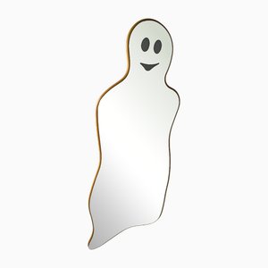 Grand Miroir Ghost avec Cadre en Plastique Jaune, 1980s