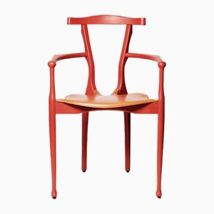 Coral Red Gaulino Chair by Oscar Tusquets for BD Barcelona