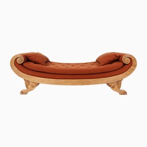 Empire French Hand Carved Oak Daybed, 1950s