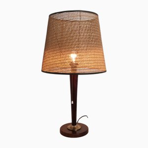 Lampe Mid-Century Moderne en Acajou, 1980s