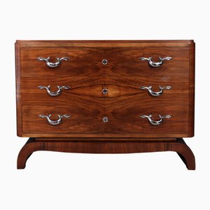 Large Art Deco French Walnut Chest, 1925