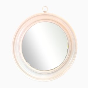 Round Wooden Mirror with Chain, Italy, 1960s