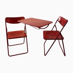 Ted Klappstühle und Tisch von Niels Gammelgaard für Ikea, Schweden, 1982, 3er Set