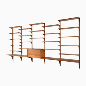 Danish Teak 5-Bay Cado Modular Shelving System Bookshelf Library by Poul Cadovius for Cado, 1970s, Set of 32