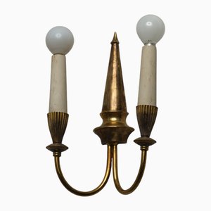 Italian Brass Wall Sconce, 1950s