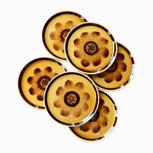 Earthenware Dessert Plates Rimini Model from Sarreguemines Digoin, 1920s, Set of 6