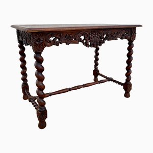Table Basse Breton Louis XIV en Chêne Sculpté, France, 1890s