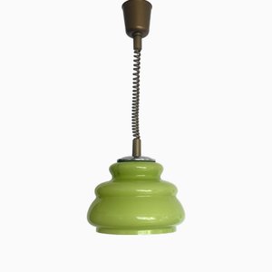 Lampe à Suspension Space Age Vintage Vert Olive de Peill & Putzler, 1960s