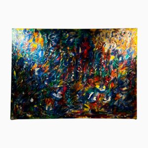 Jon Atac, Expression 1, 1989, Großes Öl auf Leinwand