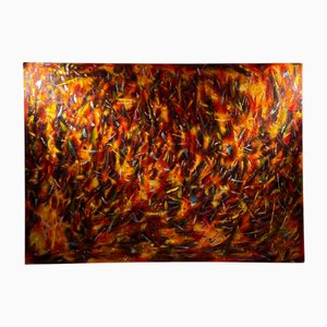 Jon Atac, Expression 3, 1989, Großes Öl auf Leinwand