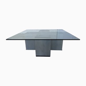 Table Basse en Métal et Verre dans le style de Francois Monnet pour Kappa, 1970s