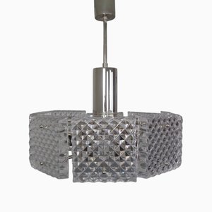 Swedish Glass Chandelier from Orrefors, 1960s