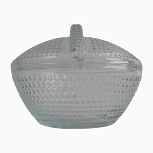 Glass Candy Bowl & Sugar Bowl by Adolf Matura for Libochovice Glass Factory, 1970s