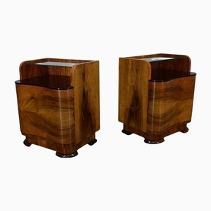 Art Deco Bedside Tables, Czechoslovakia, 1940s, Set of 2