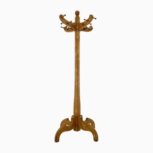 Big Vintage All-Wood Coat Stand, Czechoslovakia, 1950s