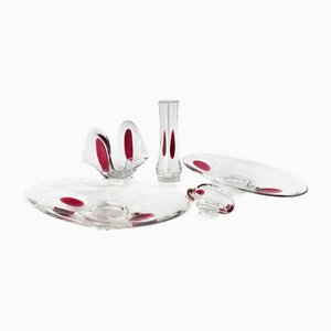 Glasses by Jaroslav Tabara for Lednicke Rovne Glassworks, 1970s, Set of 5