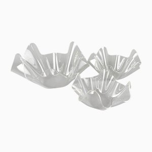 Mid-Century Acrylic Glass Handkerchief Bowls, 1970s, Set of 3