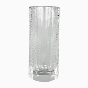 Art Deco Facet Cut Glass Vase, 1930s