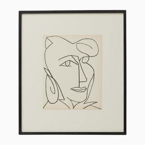 Françoise Gilot, Portrait of a Woman, 1951, Lithograph, Framed