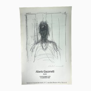 Póster original vintage de Alberto Giacometti, 1980