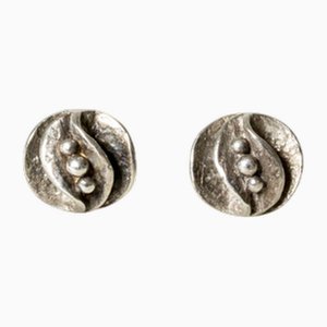 Mid-Century Silver Studs by Theresia Hvorslev, 1979, Set of 2