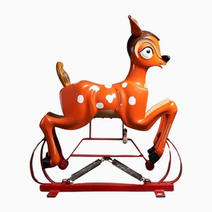 Geschnitzte Bambi Karussell aus Holz, 1950er