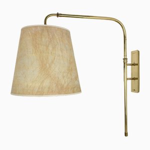 Grande Applique Murale Ajustable en Laiton dans le style de Stilnovo, Italie, 1950s
