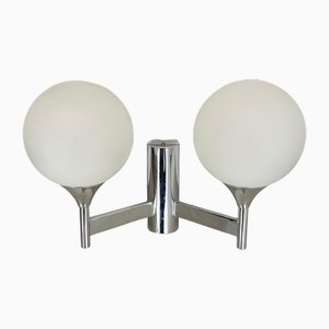 Chrome Tube Torch Wall Light attributed to Gaetano Sciolari, Italy, 1970s