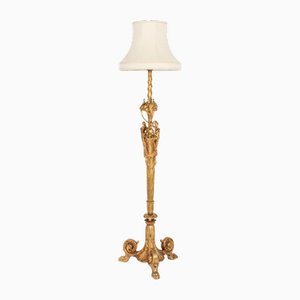 Antike französische Ormolu Stehlampe aus vergoldeter Bronze, 19. Jahrhundert