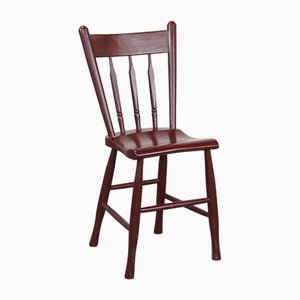 Vintage Dutch Farmers Dining or Side Chair in Burgundy Wood