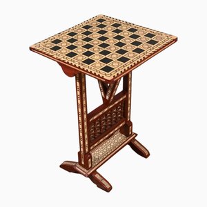 Damastischer Spieltisch mit arabischen Intarsien, 1890er