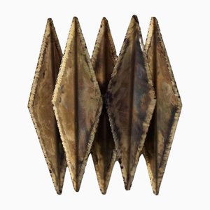 Lampada da parete brutalista in ottone di Svend Aage Holm Sørensen, anni '60