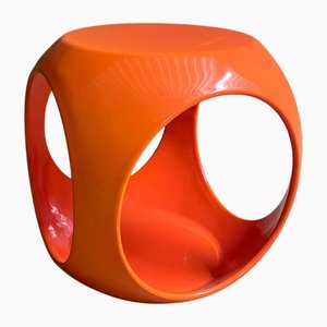 Orangefarbener Space Age Beistelltisch im Stil von Moroso, 1970er